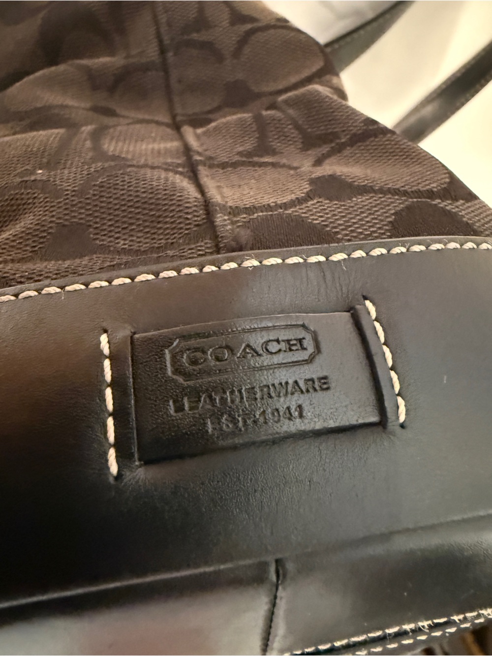 Coach Signature Canvas Buckle Tote in Dark Brown, Black, Y2K era bag - Picture 9 of 15